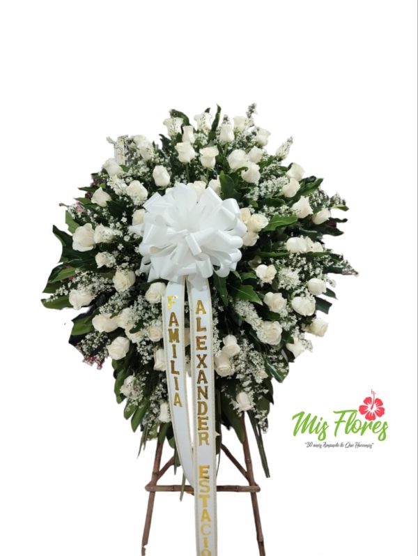 Arreglo Fúnebre rosas blancas  Ref: #127