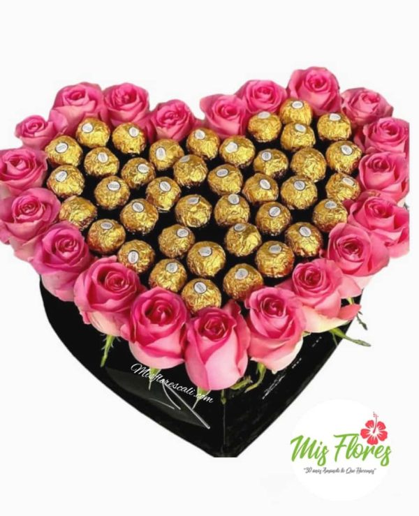 Arreglo De Rosas Base Corazón Ref #249