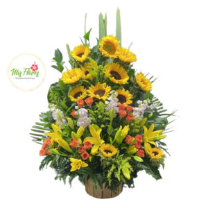 Arreglo de girasoles