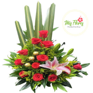 Arreglo Floral con Chocolates