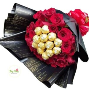 Bouquet Con Rosas y Chocolates