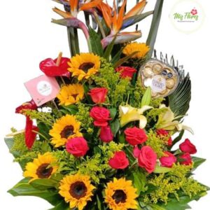 Arreglo Floral Rosas y Chocolates