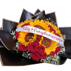 Bouquet de Rosas y Girasoles