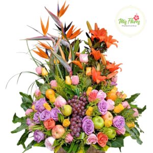Arreglo Frutal Con Rosas