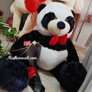 Oso Panda Gigante Con Rosas  y Chocolates