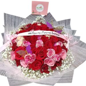Bouquet De Rosas Rojas y Rosadas