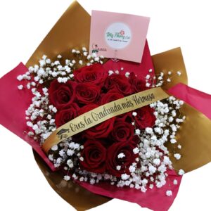 Bouquet De Rosas Rojas Para Graduación