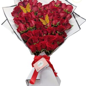 Bouquet Rosas Rojas En Corazón