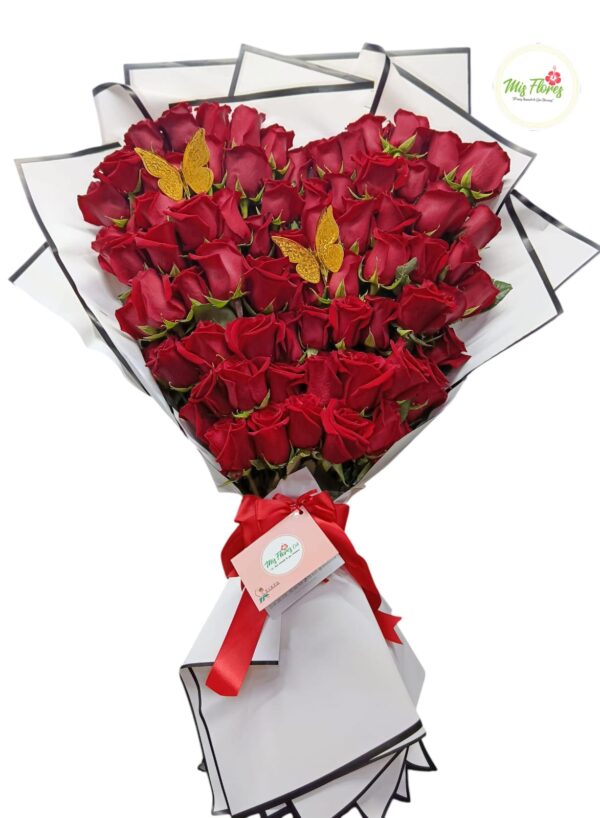 Bouquet Rosas Rojas En Corazón