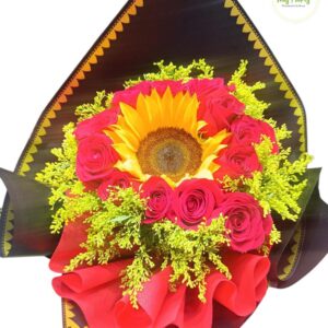 Bouquet De Girasol Y Rosas