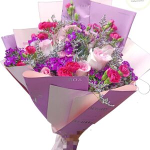 Bouquet Con Rosas y Clavellinas
