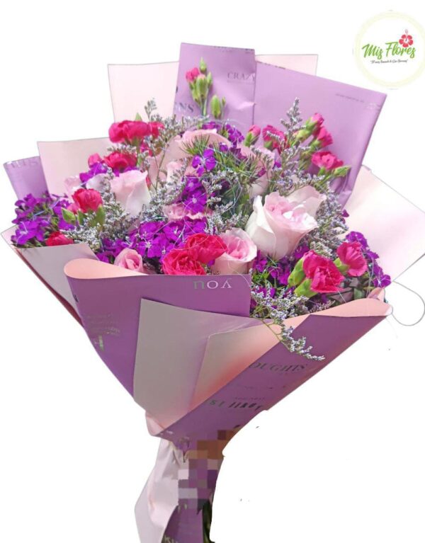 Bouquet Con Rosas y Clavellinas