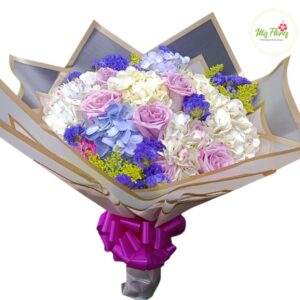 Bouquet De Rosas y Hortensias