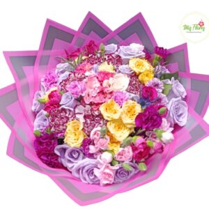 Hermoso Bouquet Con Rosas  Y Claveles