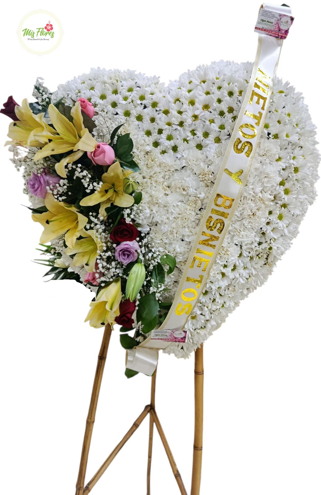 Corona Fúnebre en Forma De corazón