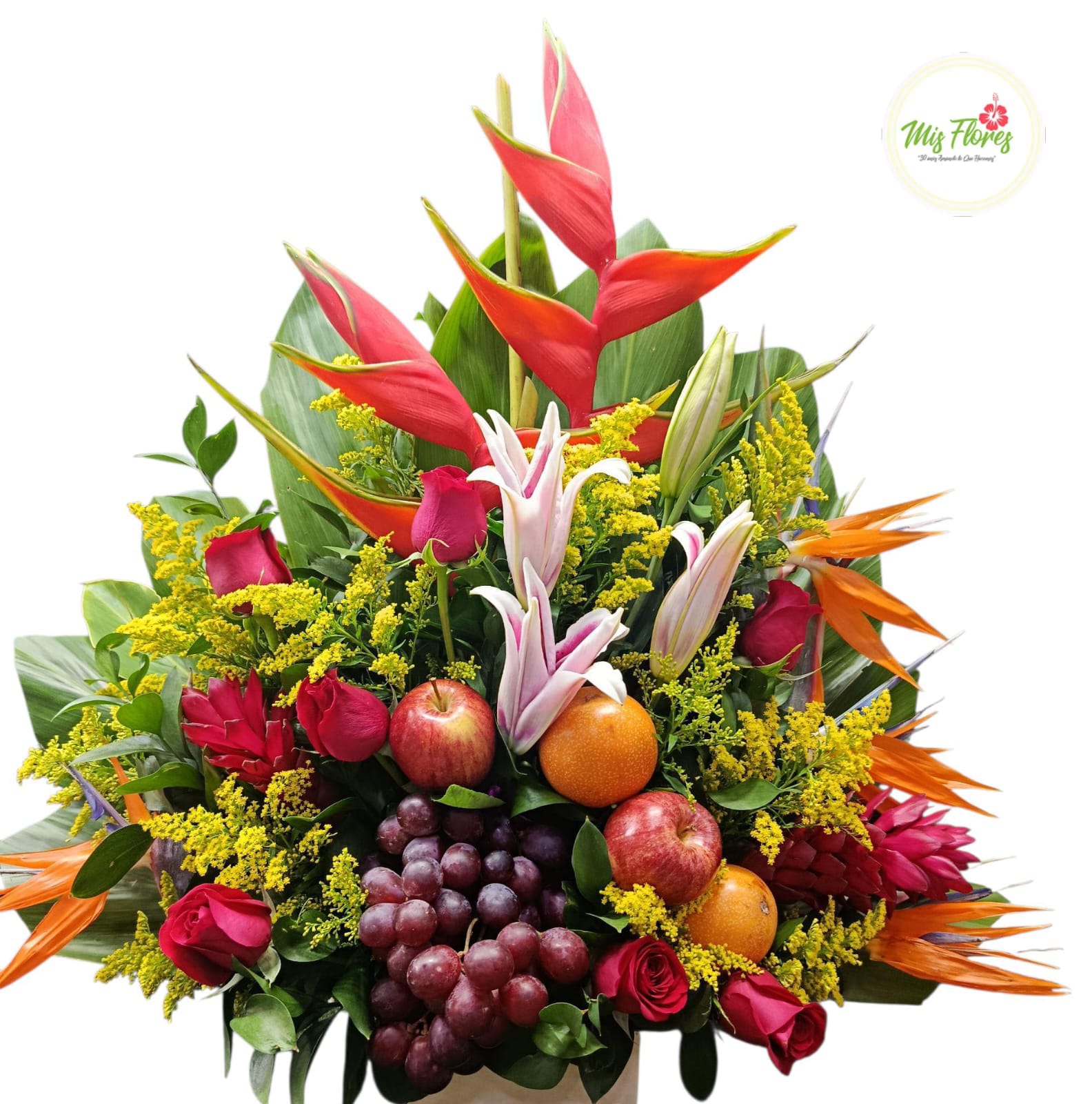 Arreglo Con Rosas Y Frutas