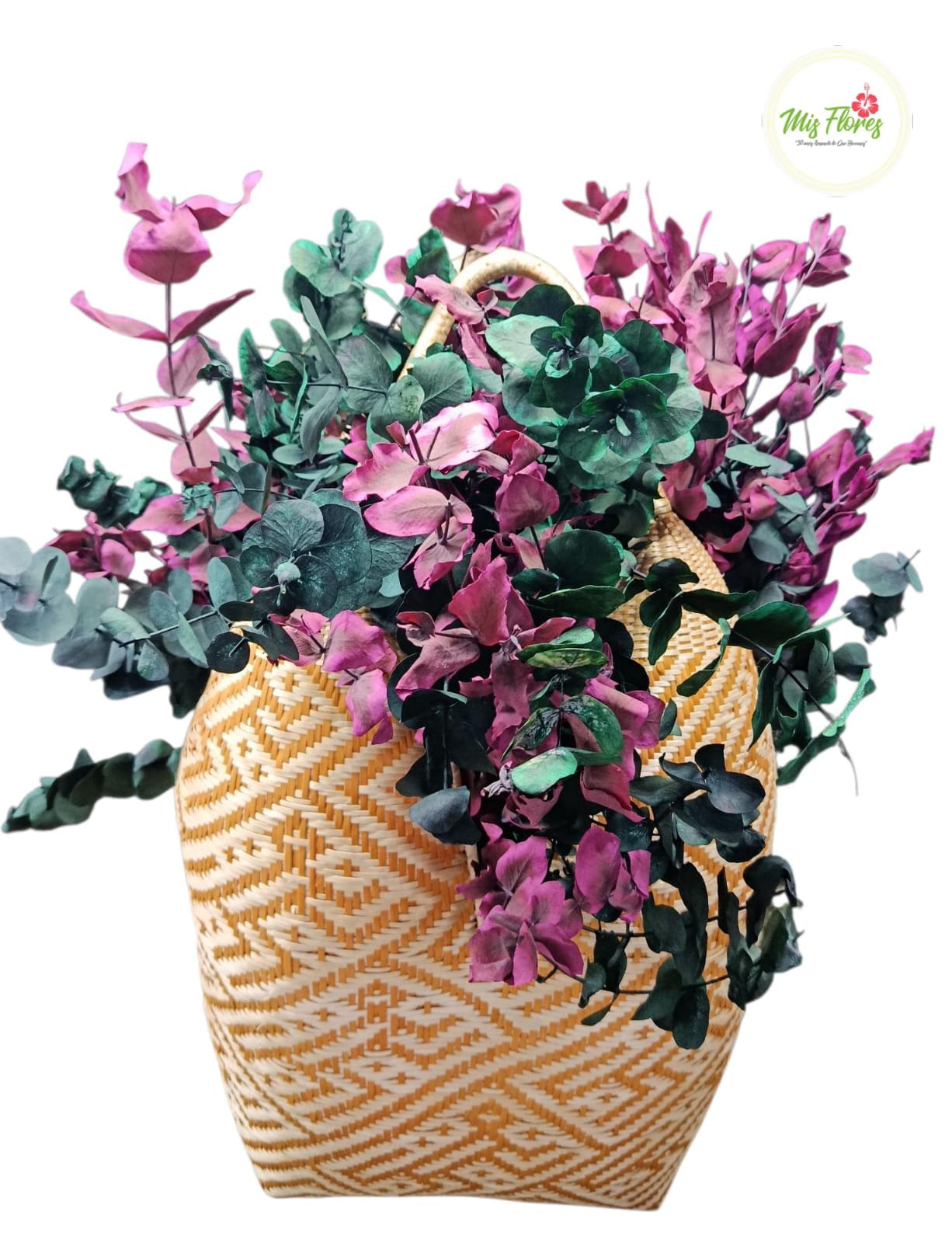 Canasto Artesanal Con Eucalipto