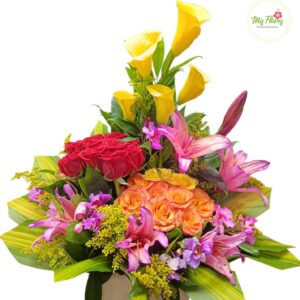 Arreglo Con Rosas Rojas Y Amarillas