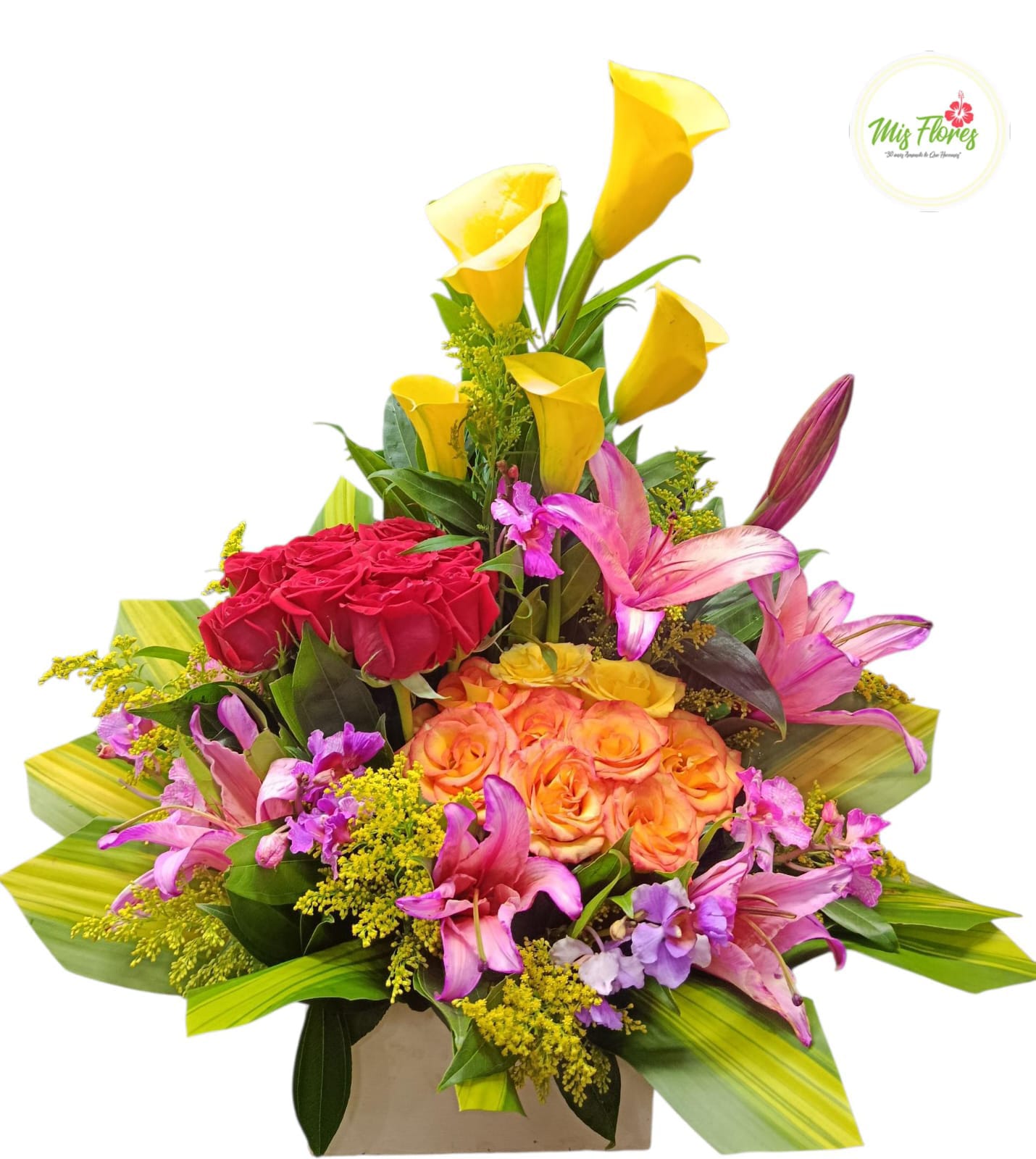 Arreglo Con Rosas Rojas Y Amarillas