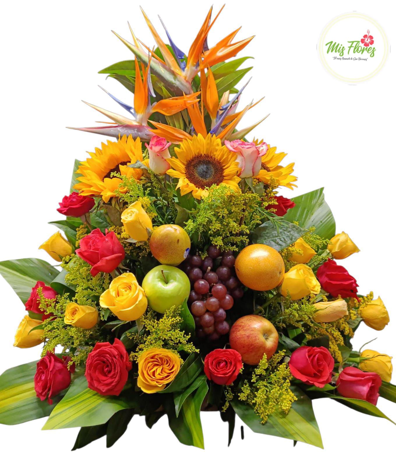 Arreglo Floral Con Frutas