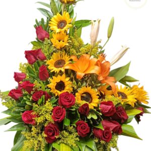 Arreglo Con Rosas Y Girasoles