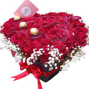 Caja Corazón De Lujo Con Rosas