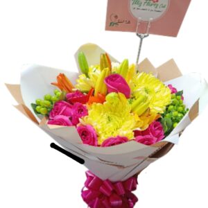 Bouquet Con Rosas Y Gerberas