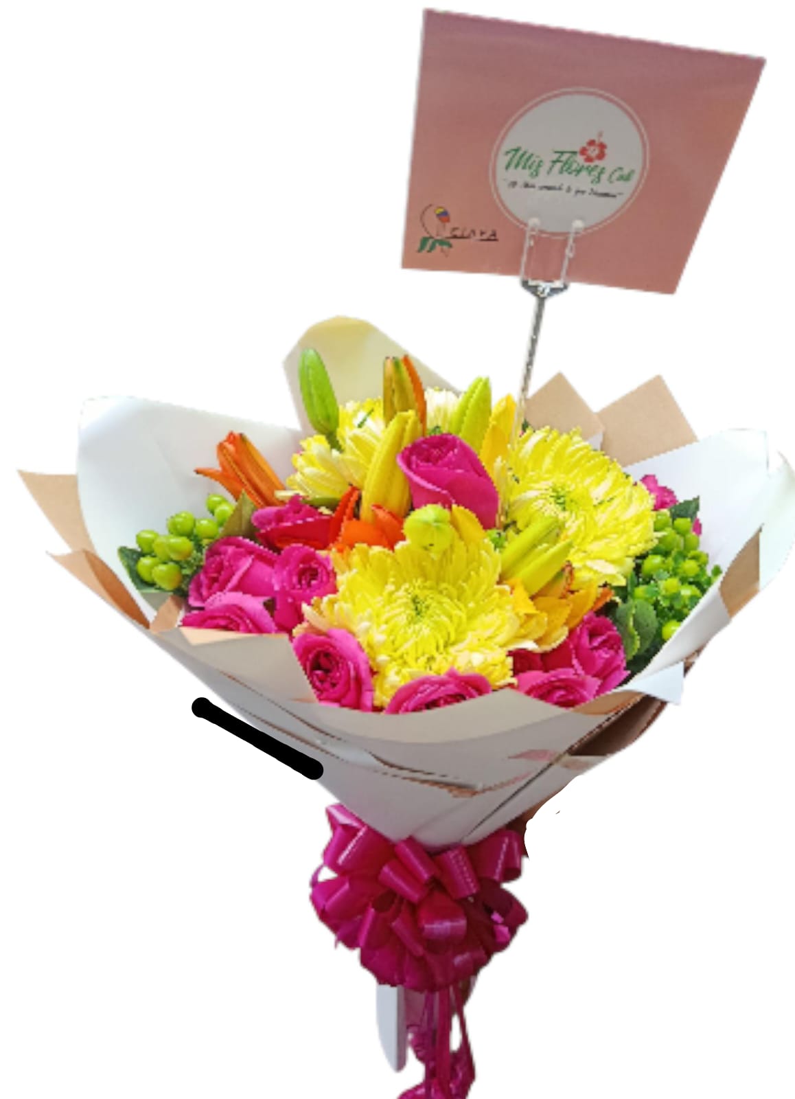 Bouquet Con Rosas Y Gerberas