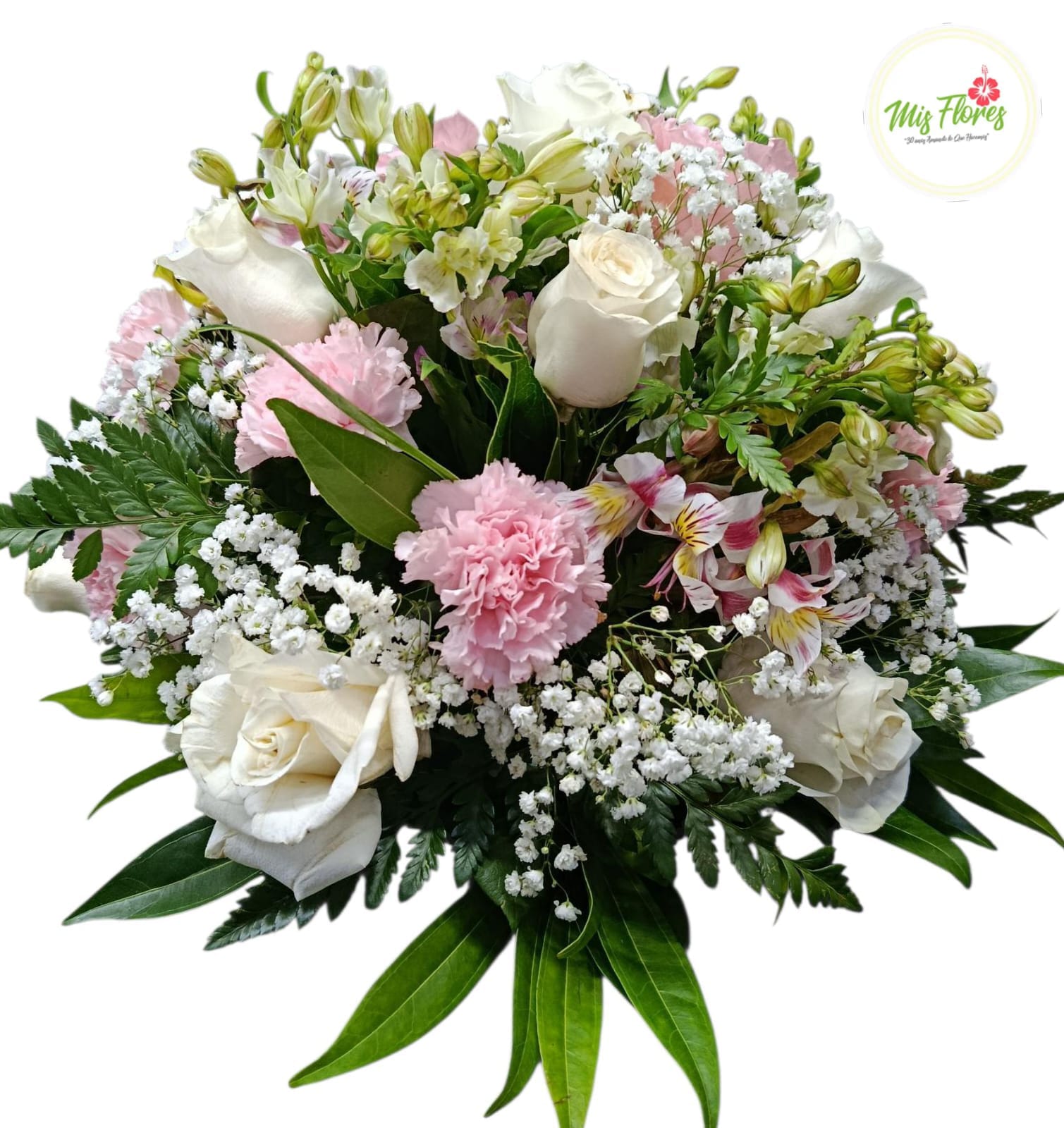 Centro De Mesa Con Rosas Y Claveles