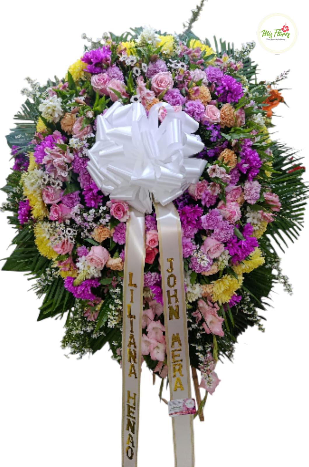 Corona Fúnebre Con Variedad De Flores