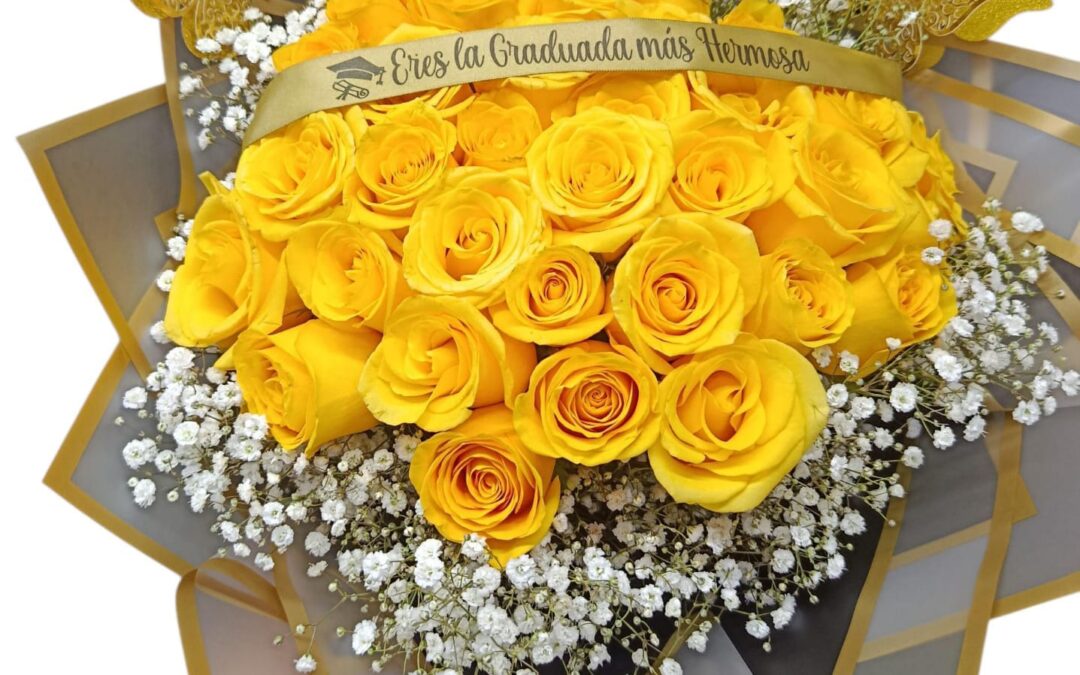 Bouquet Con Rosas Amarillas Especial Para Grado