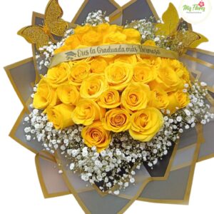 Bouquet Con Rosas Amarillas Especial Para Grado