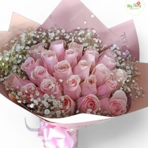 Bouquet Con Rosas Rosadas