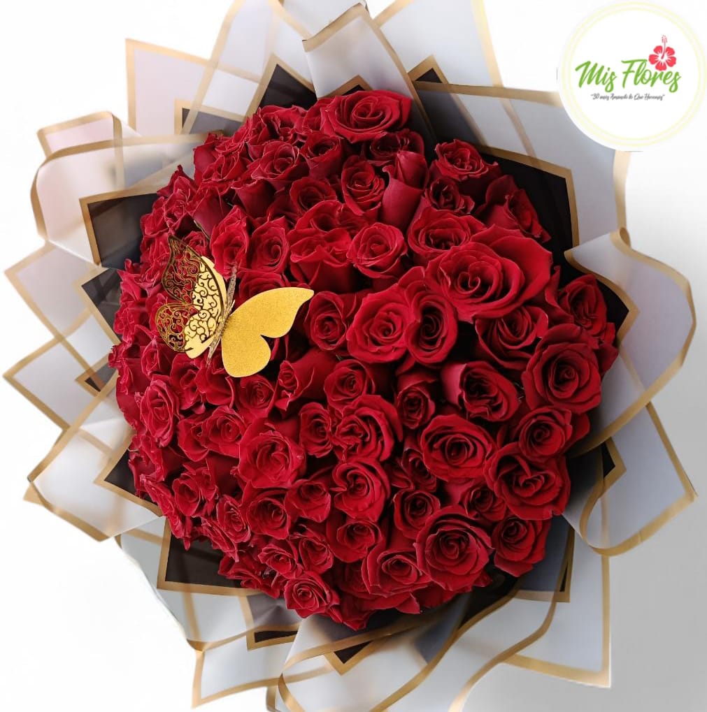 Bouquet De 100 Rosas Rojas