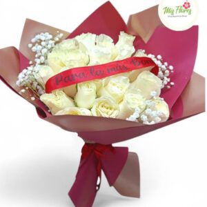 Bouquet Con Rosas Blancas