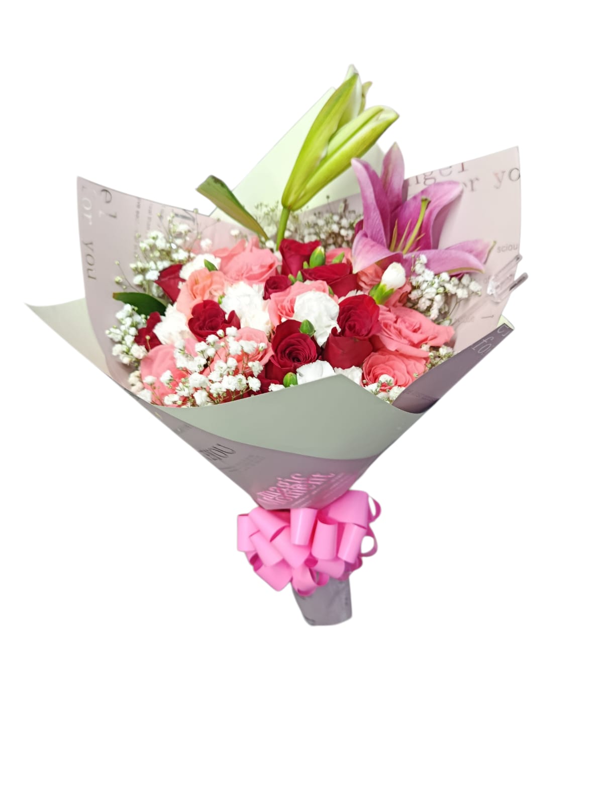 bouquet de rosas y lirios ref 2033