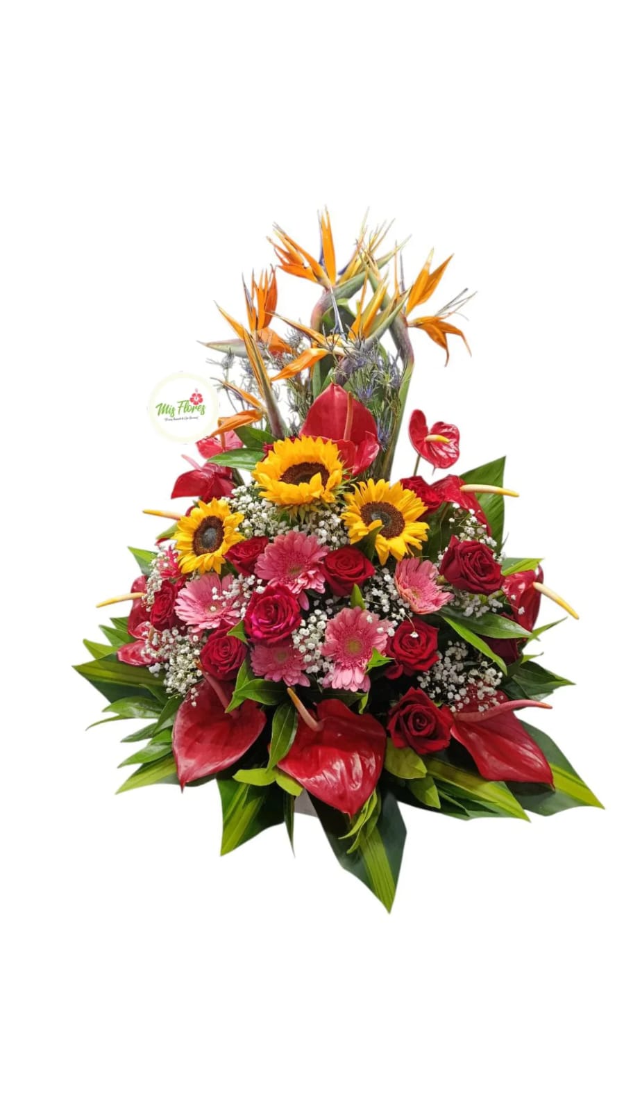 arreglo con gerberas y girasoles ref2005