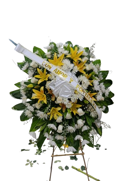 corona funebre con lirios ref2002