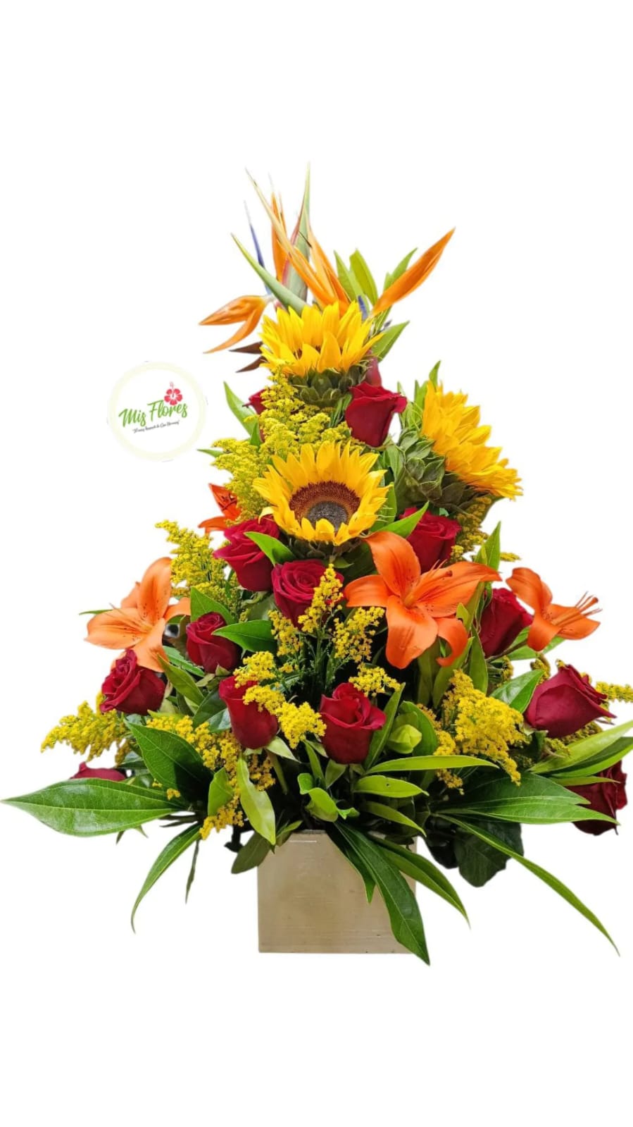 arreglo floral con lirios y rosas ref2007