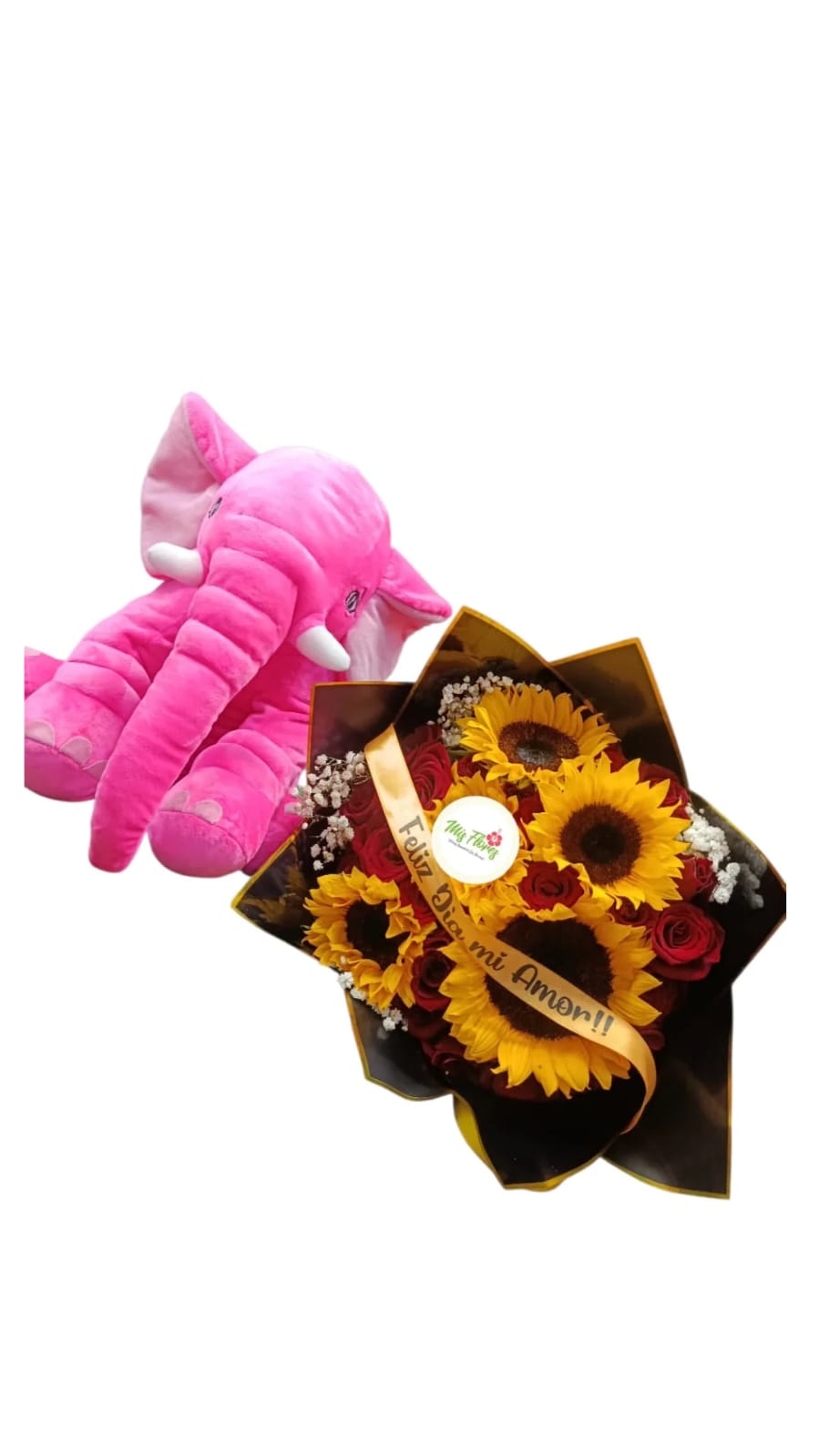 bouquet de girasoles con peluche ref2051