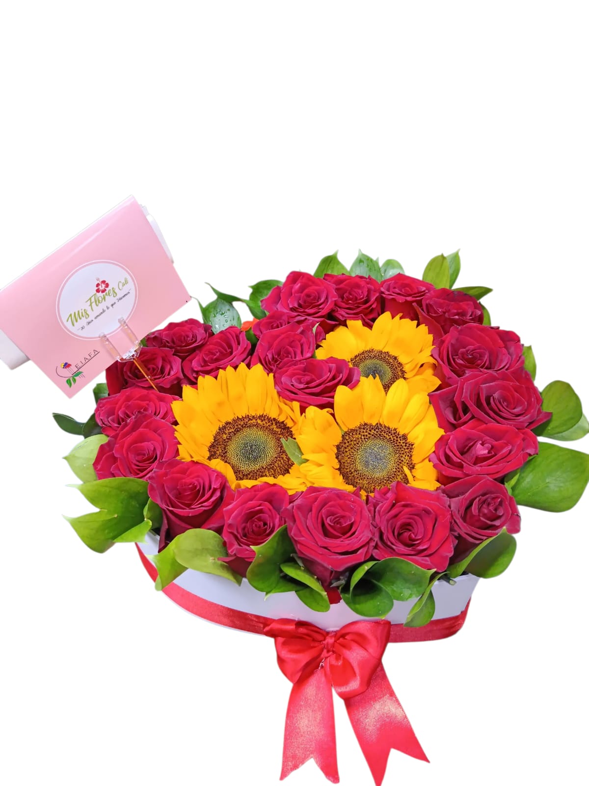 corazon de rosas y girasoles ref2052