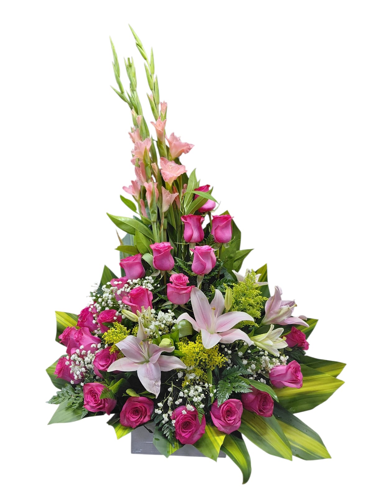 arreglo floral en rosas y lirios ref 2076