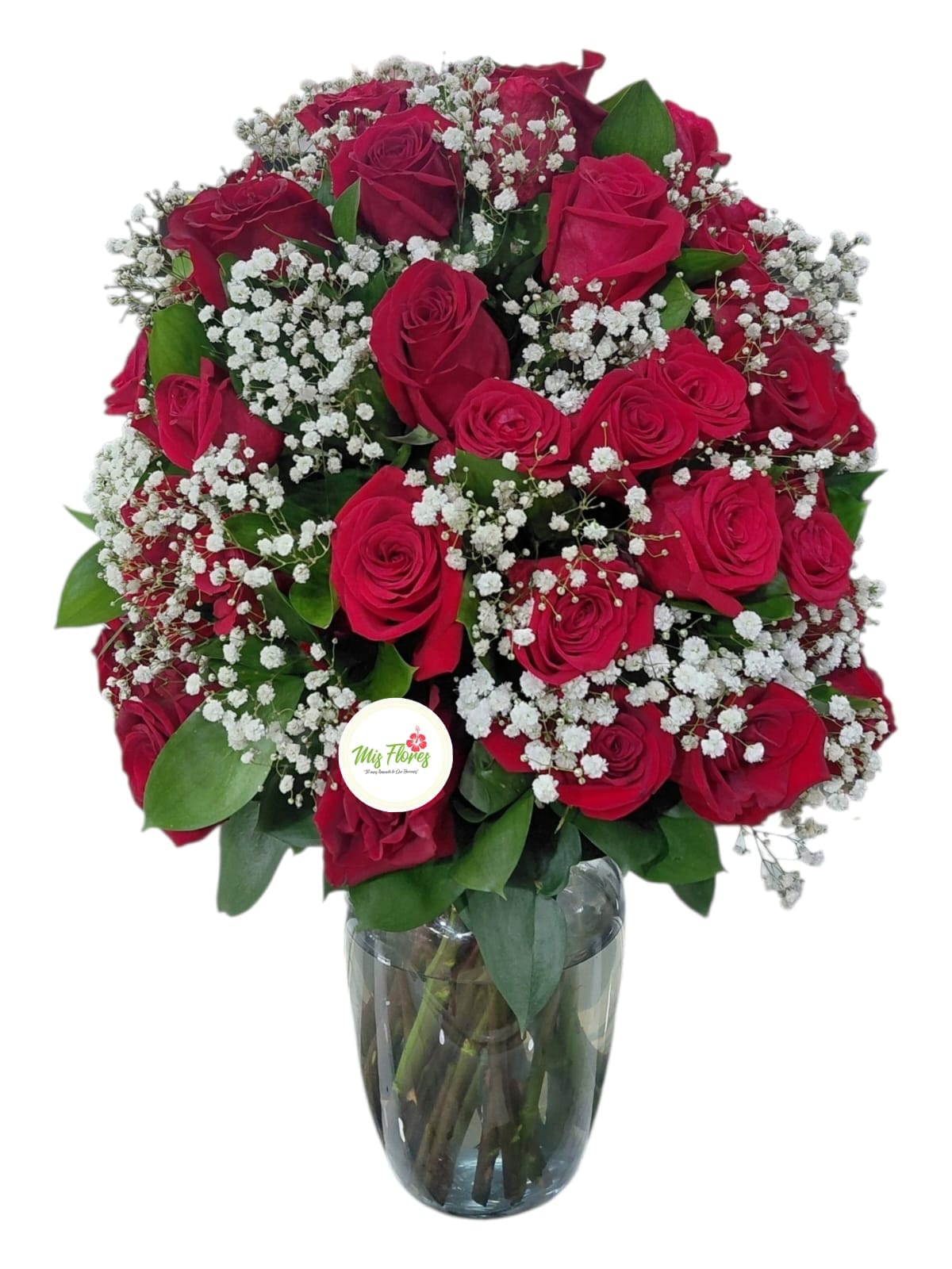 Jarrón en rosas